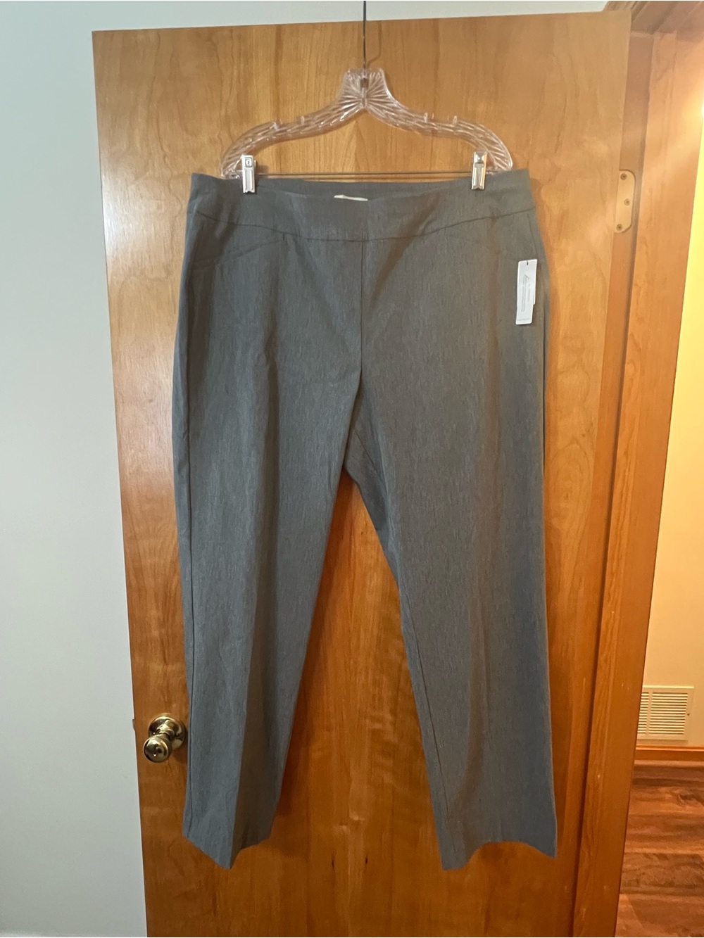 Talbots Women’s Pants Slimming Pull-On Gray Grey Office Career NWT Size 18W